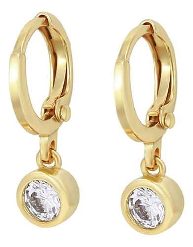 Aretes Arracadas Swarovski Colgante Para Dama Oro 14k Lam