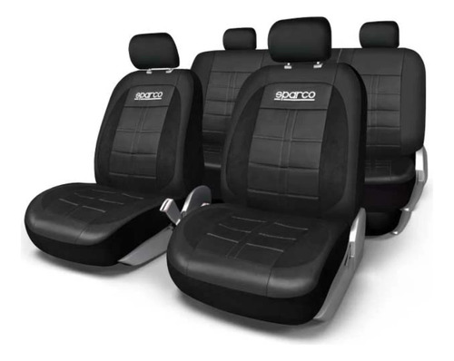 Funda Cubreasiento Auto Sparco Negro Ecocuero Gamuza Premium