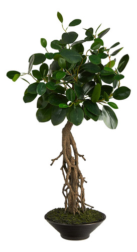 Árbol Artificial Ficus Bonsai De 2 Pies En Maceta Decorati.