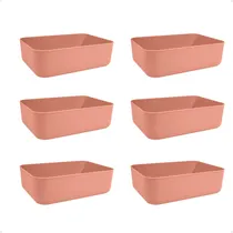 Comprar Set X6 Canastos Organizadores Chicos Cajas 26x18x8 Moderna