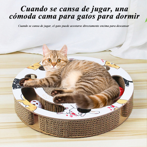 Tablero Rascador Para Gato Juguete Con Bola Premium Calidad