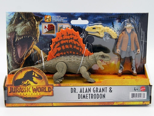 Jurassic World Dominion Figuras Dr Alan Grant Y Dimetrodon