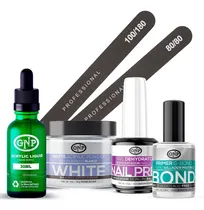 Comprar Kit De Uñas Acrílicas Gnp Polvo 30gr Limas, Nail Prep, Bond