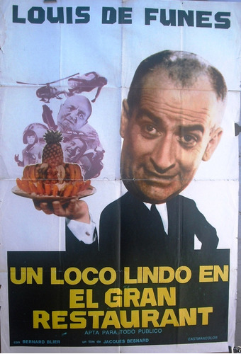 Afiche Original Película Un Loco Lindo En El Gran Restaurant