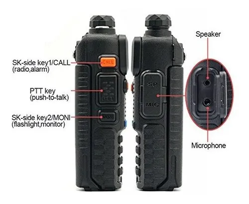 Baofeng Uv-5r Radio Doble Banda, Dos Vías, Negra