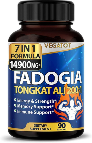 Vegatot | 7 In 1 Fadogia Tongkat Ali | 14,900mg | 90 Capsule