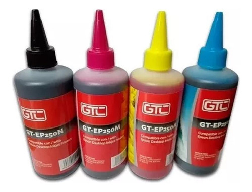  X4 Tinta Premiun Dye Universal Para Impresoras Hp Bot 250ml