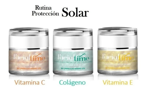 Facial Time Kit 3 Cápsulas Faciales Vit E, C Y Colágeno