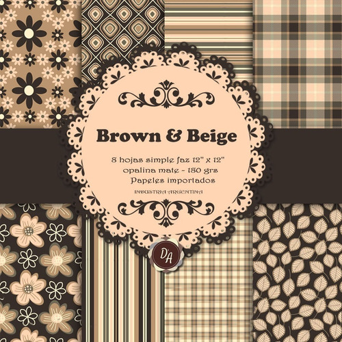 Colección Brown & Beige Scrapbooking X8 D'arteche Crafts'