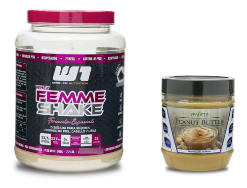 Whey Femme Shake 1 Kilo Proteína Para Mujer + Peanut Butter 