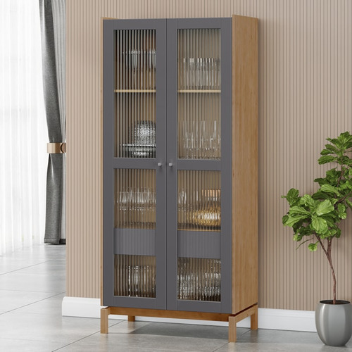 Cristaleira 2p 1g Vidro Canelado 180x80 Cm 2157 Tauari Concr