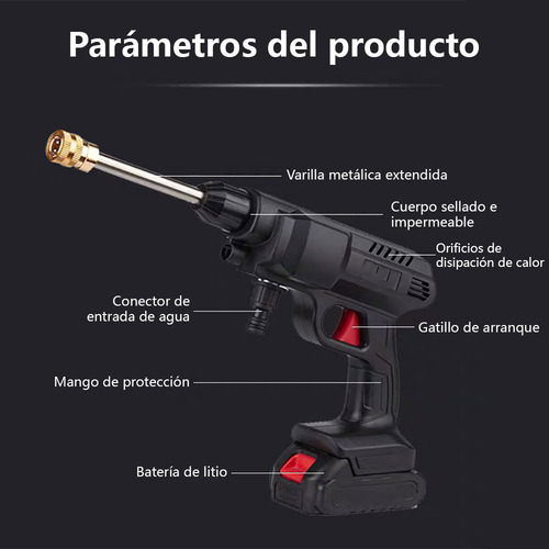Hidrolavadora Eléctricas Cm-top Inalámbrica Pistola Lavado Coche Portatil