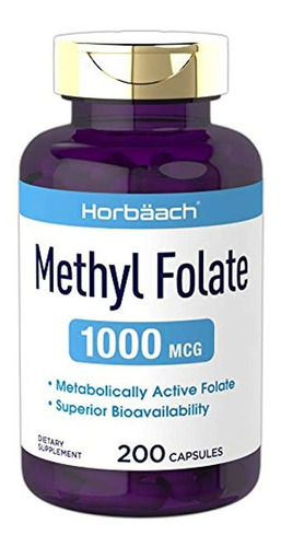 Methyl Folate 1000 Mcg | 200 Cápsulas | 5-mthf | Suplemento