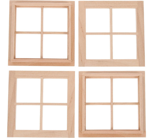 4 Uds. Marco De Ventana Para Casa De Muñecas En Miniatura, M