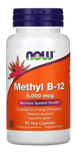 Methyl Now Foods B12 Metilcobalamina 5000mcg 90 Cápsulas