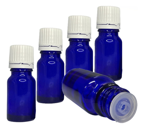 10 Botellas Frasco Gotero Dosificador Vidrio Cobalto 30ml