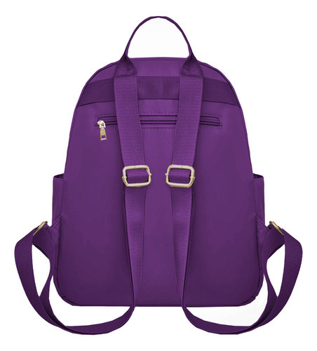 Elegante mochila social semi impermeable ajustable morada para mujer