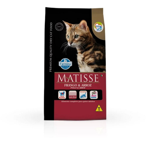 Ração Para Gatos Adultos Sabor Frango E Arroz 7,5kg Matisse