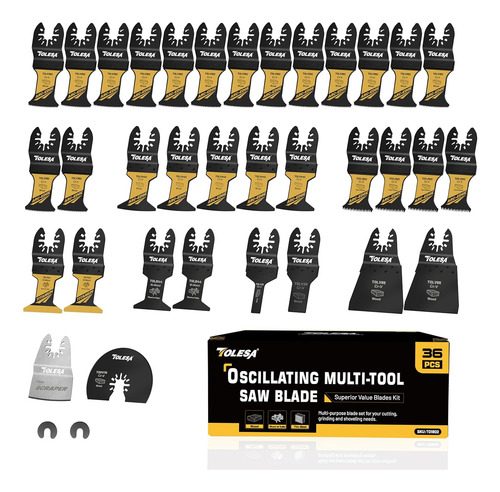 Juego De 36 Cuchillas De Herramientas Oscilantes Multiusos