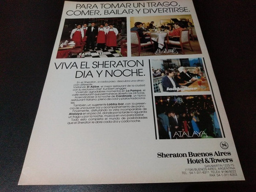 (pb364) Publicidad Clipping Hotel Sheraton Bs. As * 1989