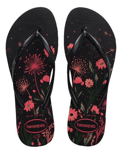 Havaianas Ojotas Mujer Slim Organic Negro Rosa