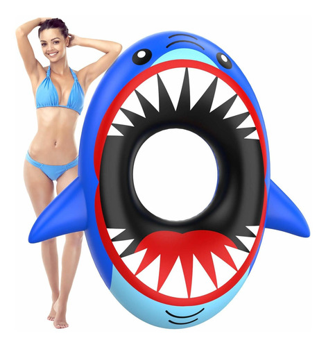 Oyrgcik - Flotadores Inflable Para Piscina, Diseño De Tiburó
