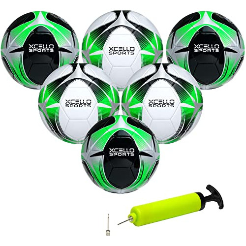 Xcello Sports Soccer Ball (black/green/silver, White/green/s