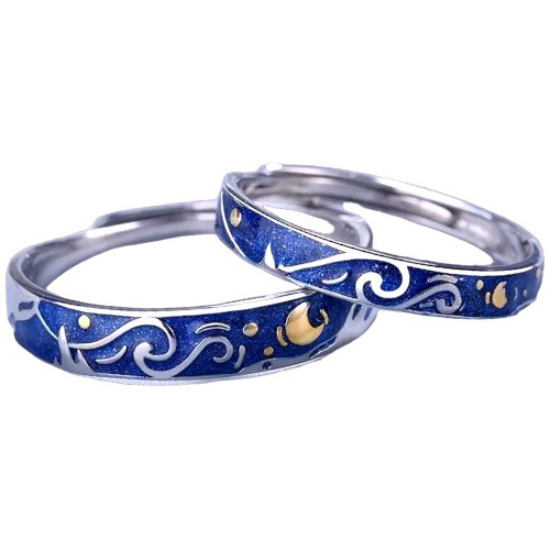 Anillos Van Gogh La Noche Estrellada Plata S925 Regalo 