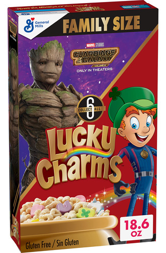 Lucky Charms Cereal Sin Gluten Con Malvaviscos, Cereales De