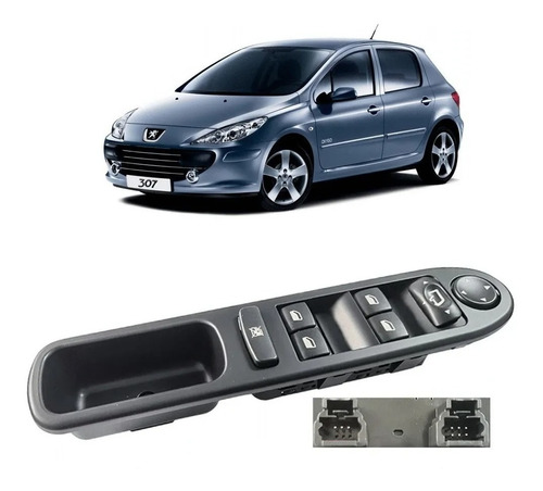 Tecla Levantavidrios C/espejo Peugeot 307 Cuadruple