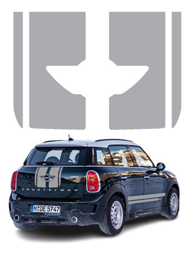 Adesivos Faixas Traseiras Para Mini Cooper Coutryman 16997 Cor Prata