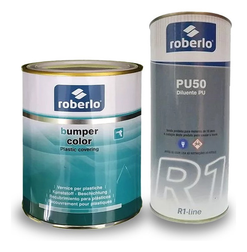  Bumper Color Cor Preto + Diluente 1l Roberlo  