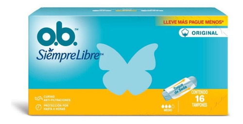 Imagen 1 de 1 de Tampones Ob Siempre Libre® Medio X16un
