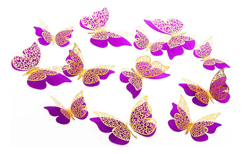 Mariposas Decorativas Doble Ala X12 Unidades