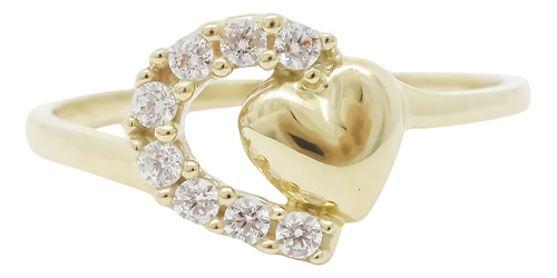 Amor Eterno - Anillo Corazón Gota / Oro 10k Sólido