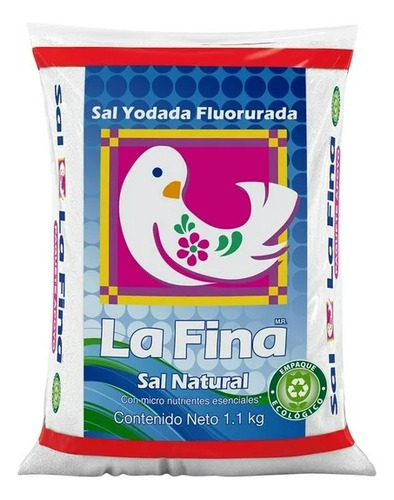 Sal Yodada La Fina Fluorurada Natural 1.1 Kg