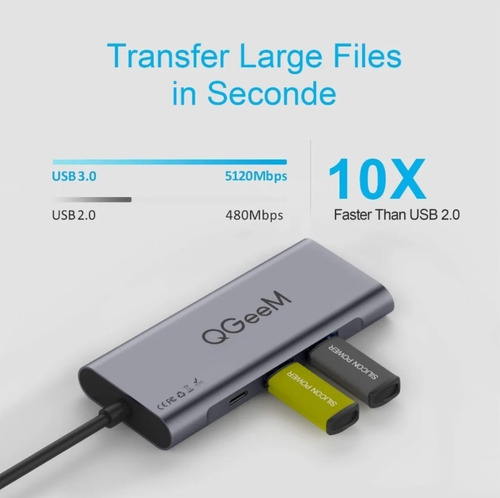 Adaptador Usb C Hub Mac Macbook Air Pro Hdmi 4k 40gbs Aluminio Usb 3.0 Micro Sd Para 1708 A1706 A1932