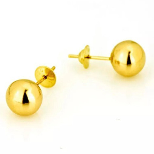 Brinco Bola / Bolinha 7mm Em Ouro 18k 750 Com Garantia