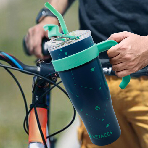 Botella Termo Doble Pared Metal Con Popote
