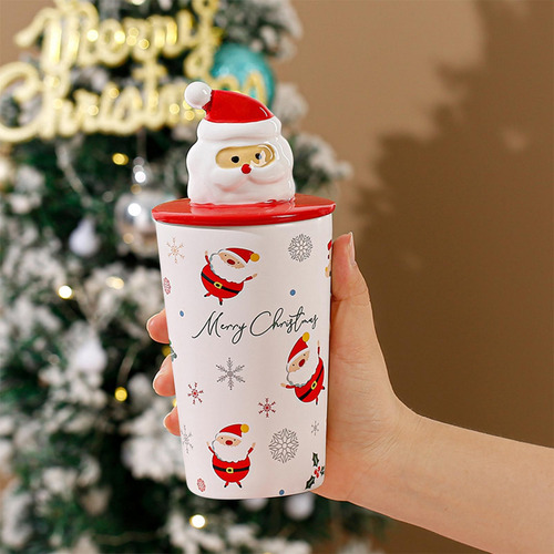 Caja De Regalo Para Taza Navideña, Taza Para Café Con Tapa