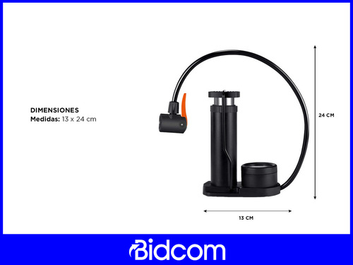 Mini Inflador A Pedal Gadnic + 2 Boquillas Intercambiables