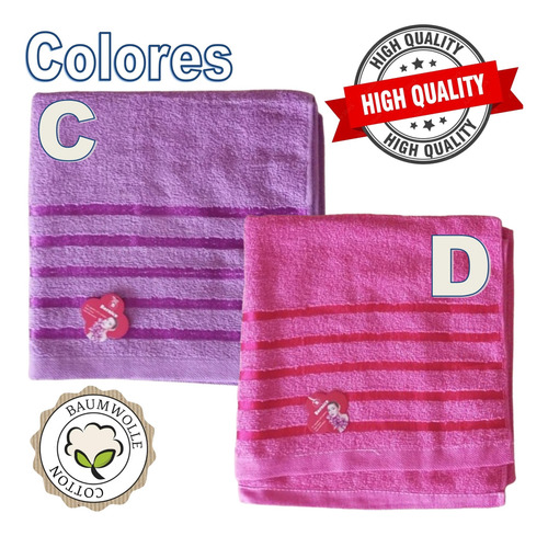 Toalla De Baño Cotton Baumwolle Algodón Tamaño 74cm X 150cm
