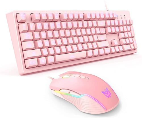 Combo Teclado Gaming Onikuma Pink Pc G25- Mouse Cw 905