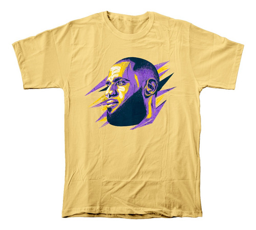 Camiseta Algodón Peinado Con Estampado De Lebron James Nba