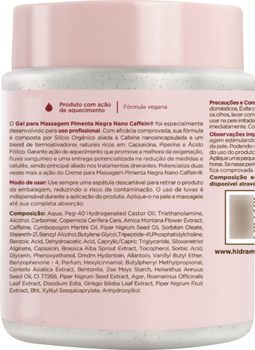 Gel Termogênico Redutor P/ Manta Térmica Pimenta E Cafeína