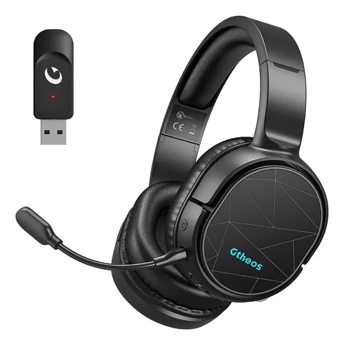 Auriculares inalámbricos para juegos, auriculares USB para juegos de 2.4  GHz para PS5, PS4, Switch, PC, Mac con Bluetooth 5.2, batería de 40 horas