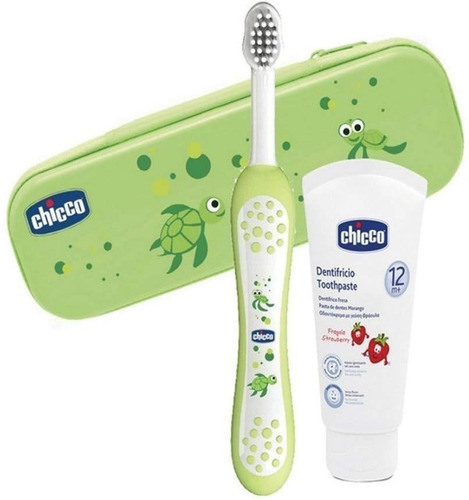 Set Cuidado Dental Chicco Pasta Cepillo Estuche 12m+