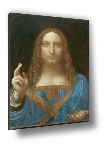 Cuadro Canvas Bastidor Sacro Da Vinci Salvator Mundi 66x45