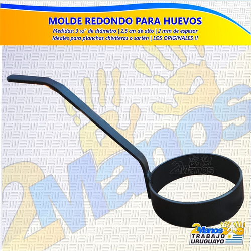 Imagen 3 de 9 de Plancha Chivitera 50x30 Prensa Con Molde Para Huevos Fritos