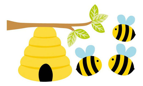 Adhesivo Autoadhesivo De Pared Q Little Bee Para Decoración